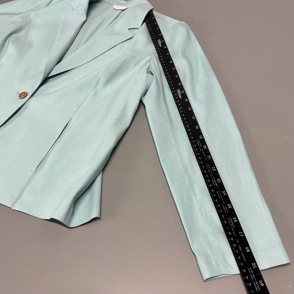 J. Jill Love Linen Aqua Blazer Size M - Picture 5 of 9